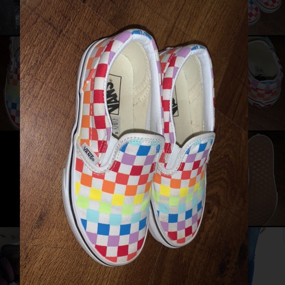 baby rainbow checkered vans
